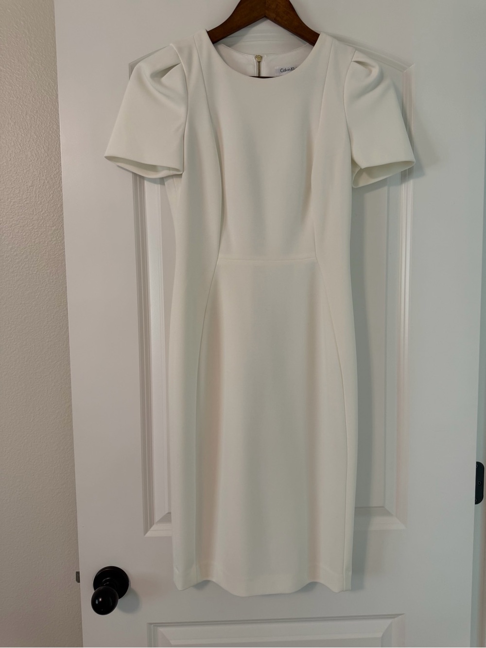 Calvin Klein White Zipper Back Dress